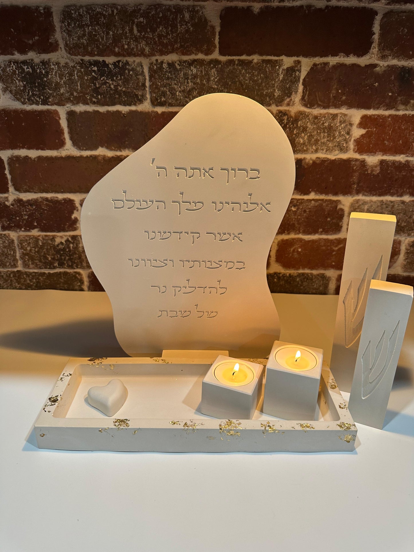 Shabbat candle holder set - square