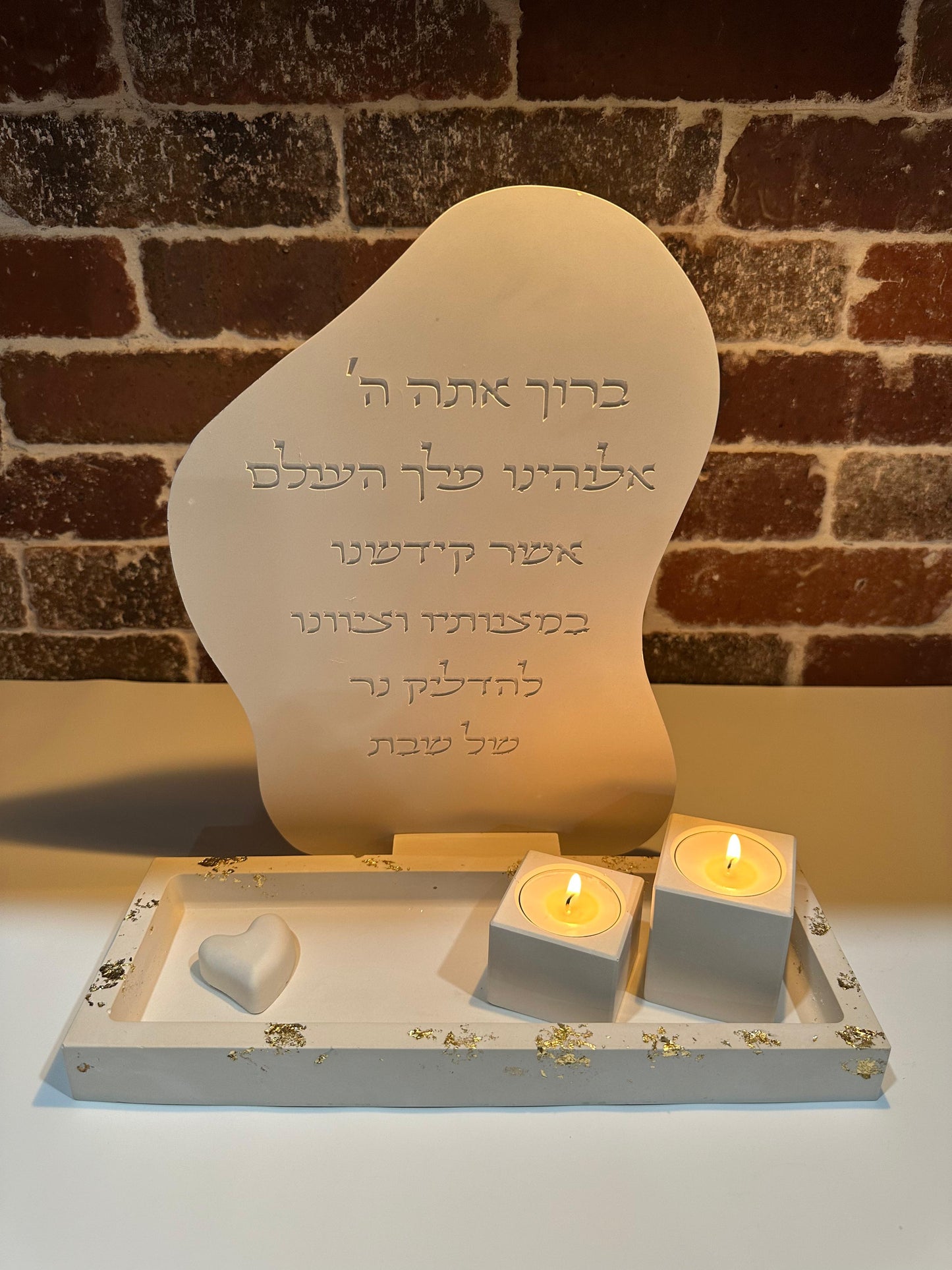 Shabbat candle holder set - square