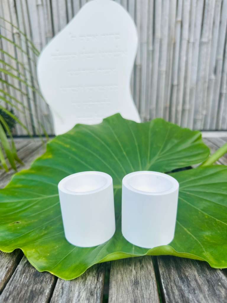 Set of 2 - Modern Concrete Shabbat Candle Holders