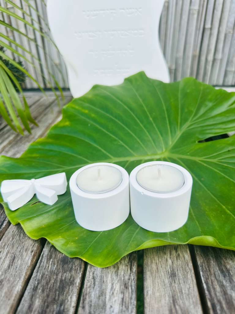 Set of 2 - Modern Concrete Shabbat Candle Holders
