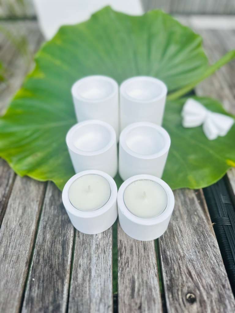 Set of 2 - Modern Concrete Shabbat Candle Holders