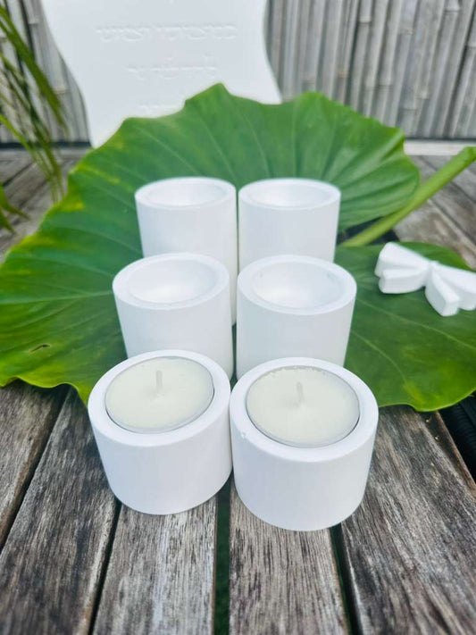 Set of 2 - Modern Concrete Shabbat Candle Holders