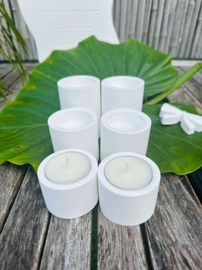 Set of 2 - Modern Concrete Shabbat Candle Holders