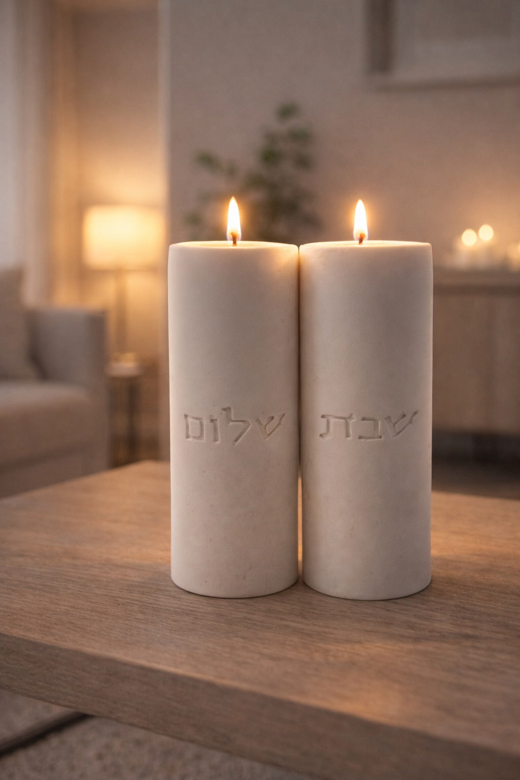 Handmade Concrete Shabbat Candle Holders