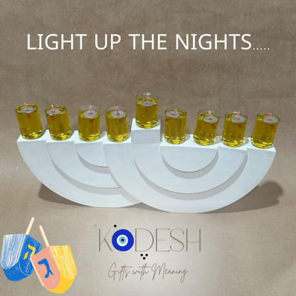 White concrete menorah