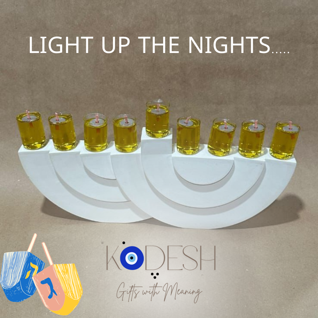 White concrete menorah