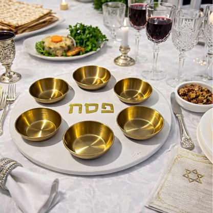 Concrete seder plate - gold
