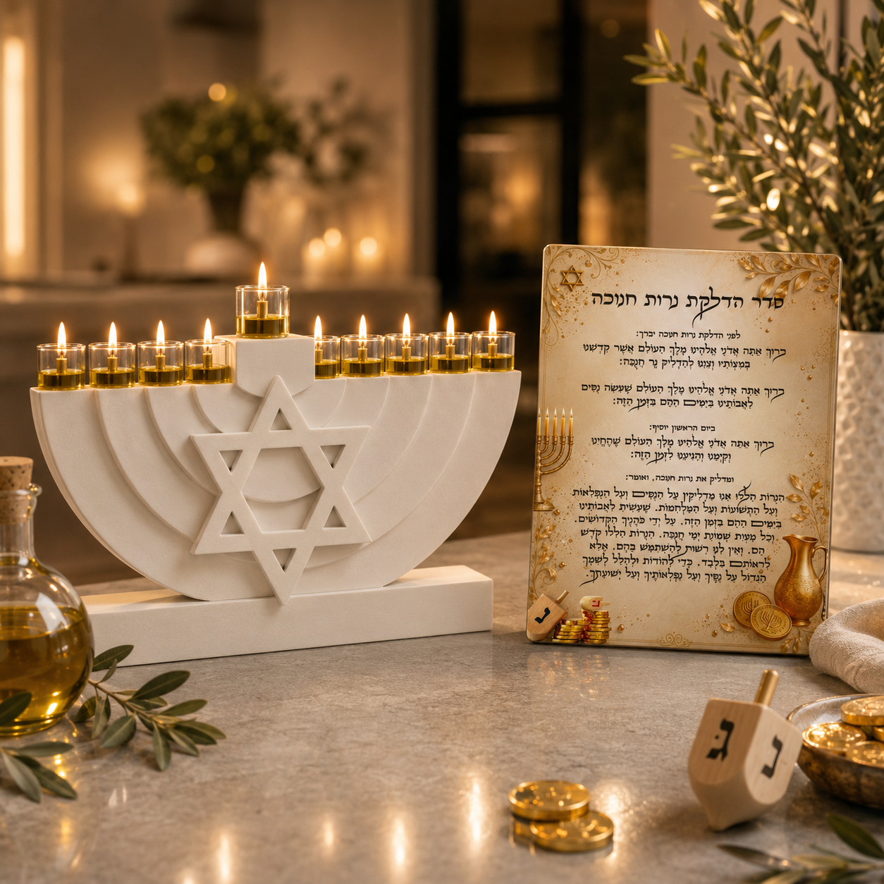 Star Of David - Menorah חנוכיה מגן דוד