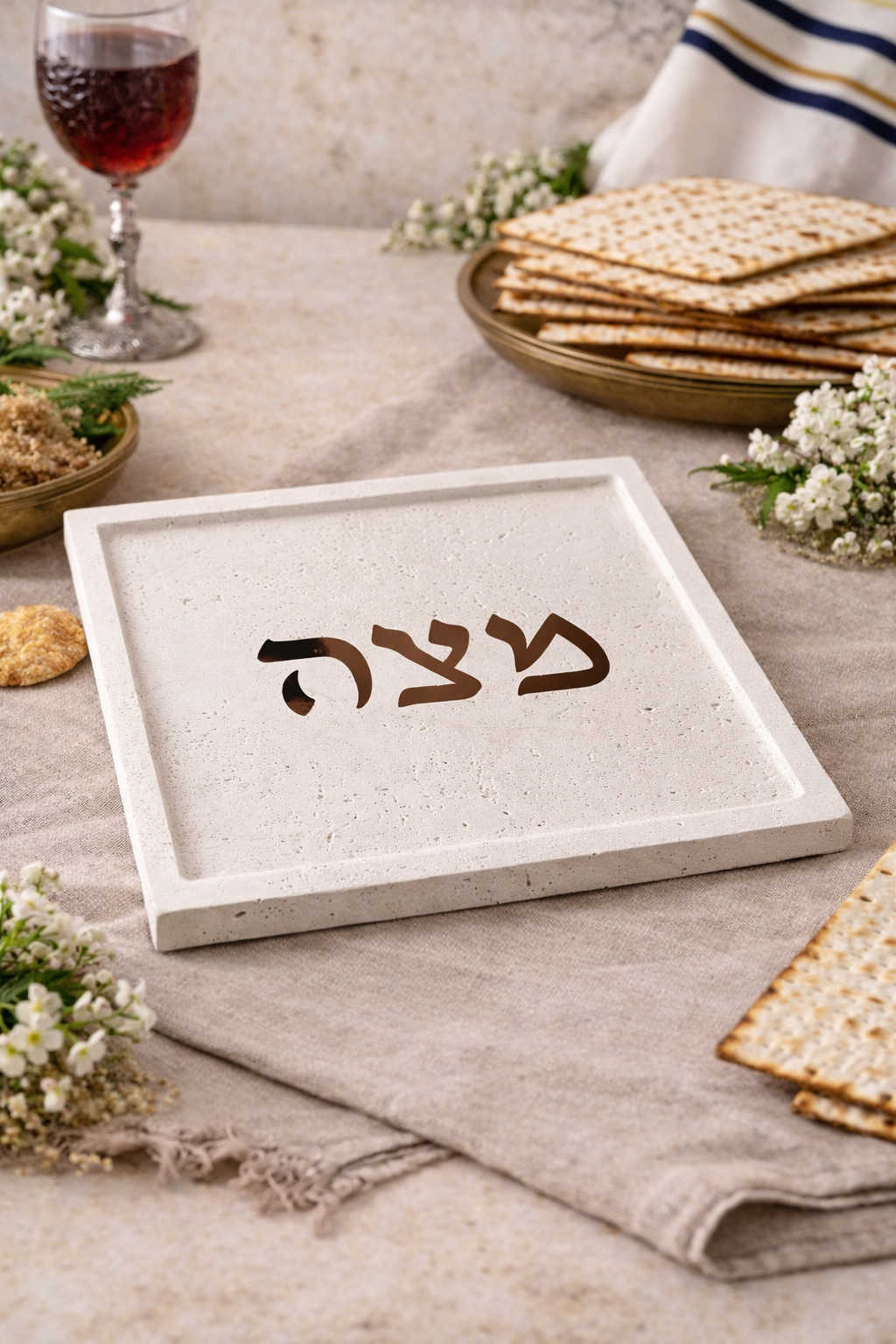 SET !!!  Passover Seder Plate & Matzah Plate