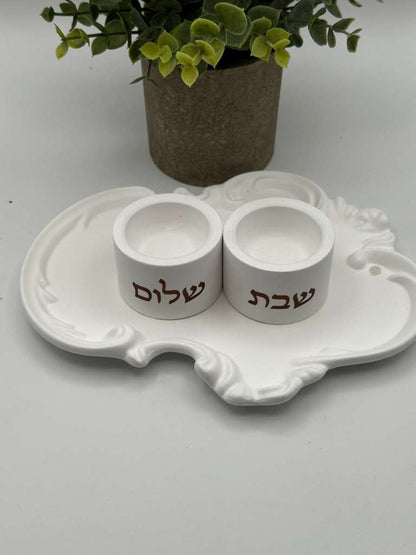 Minimalist Concrete Shabbat Candle Holders