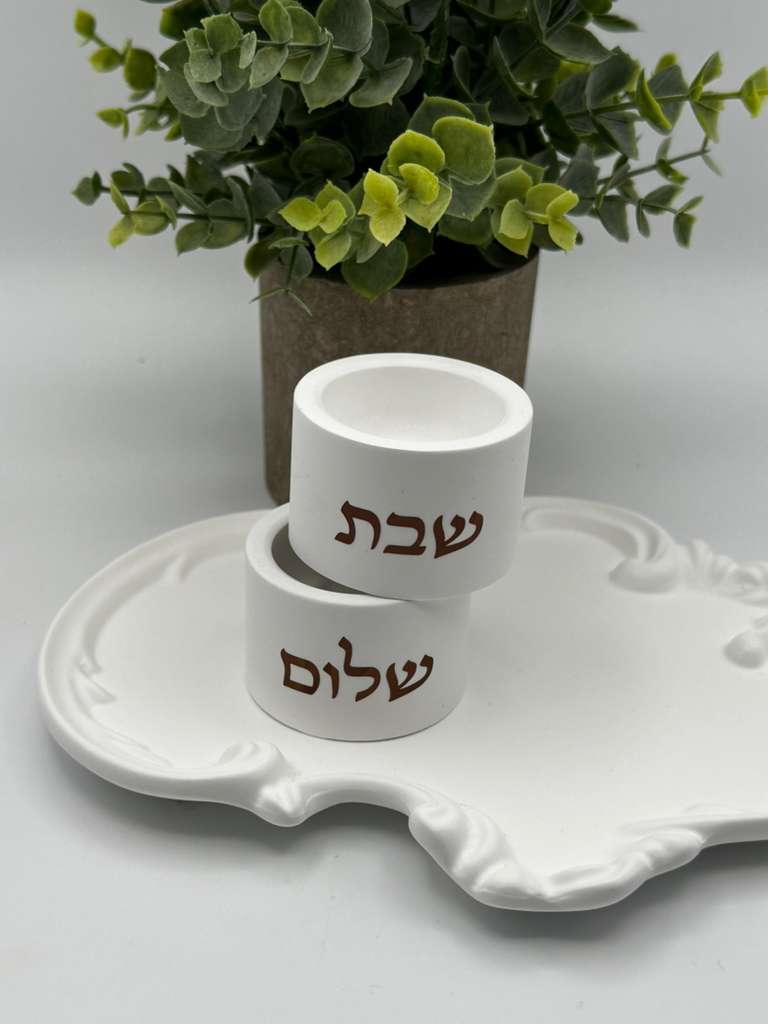 Minimalist Concrete Shabbat Candle Holders