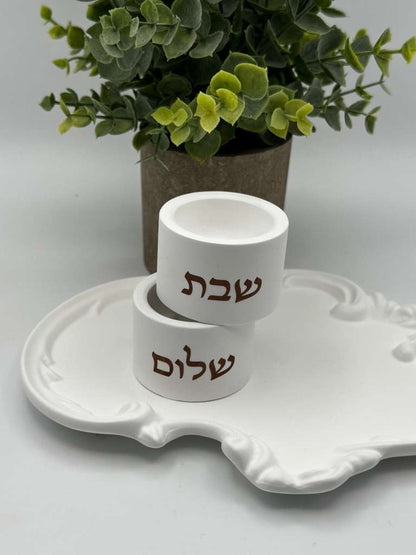 Minimalist Concrete Shabbat Candle Holders