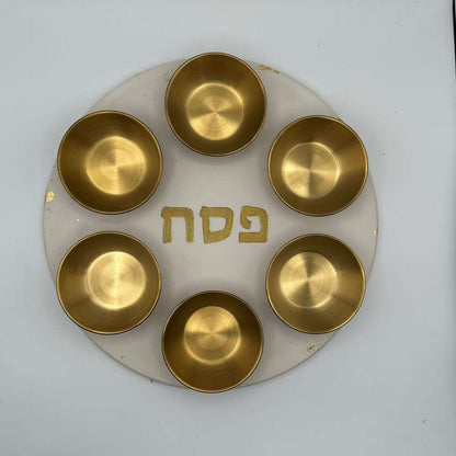 Concrete seder plate - gold