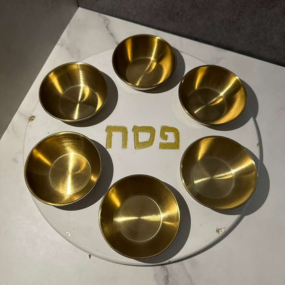 Concrete seder plate - gold