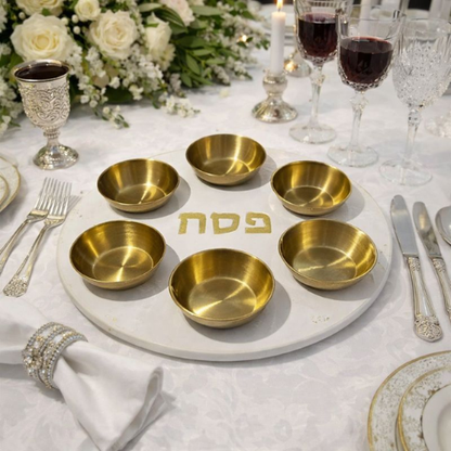Concrete seder plate - gold