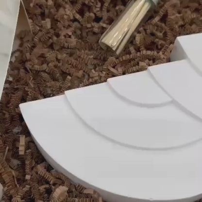 White concrete menorah